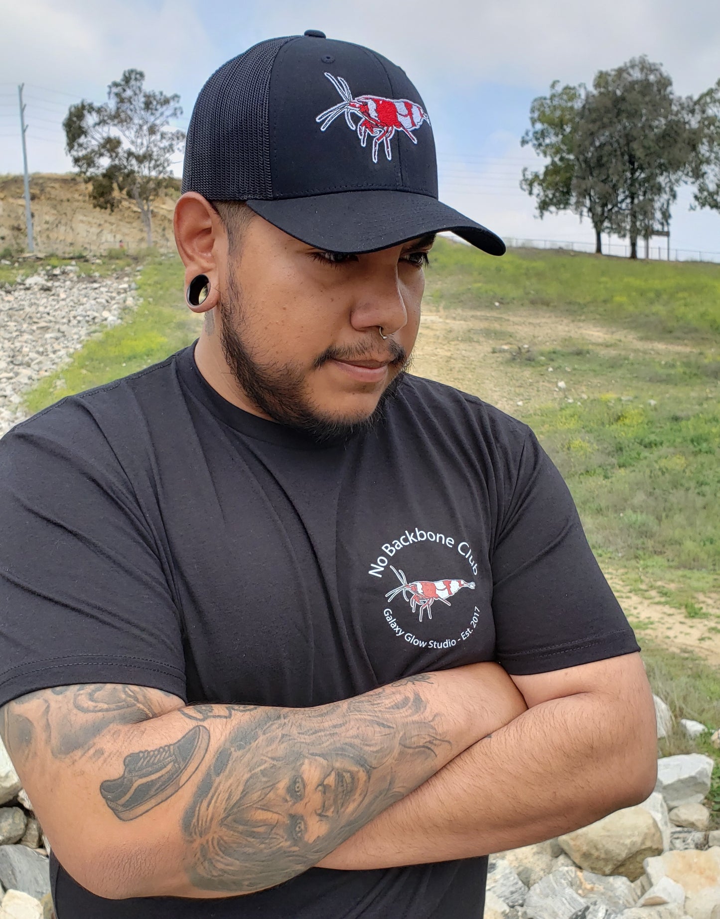 Crystal Red Shrimp Classic Retro Trucker Unisex Snapback Cap! The Official Galaxy Glow Studio Hat!
