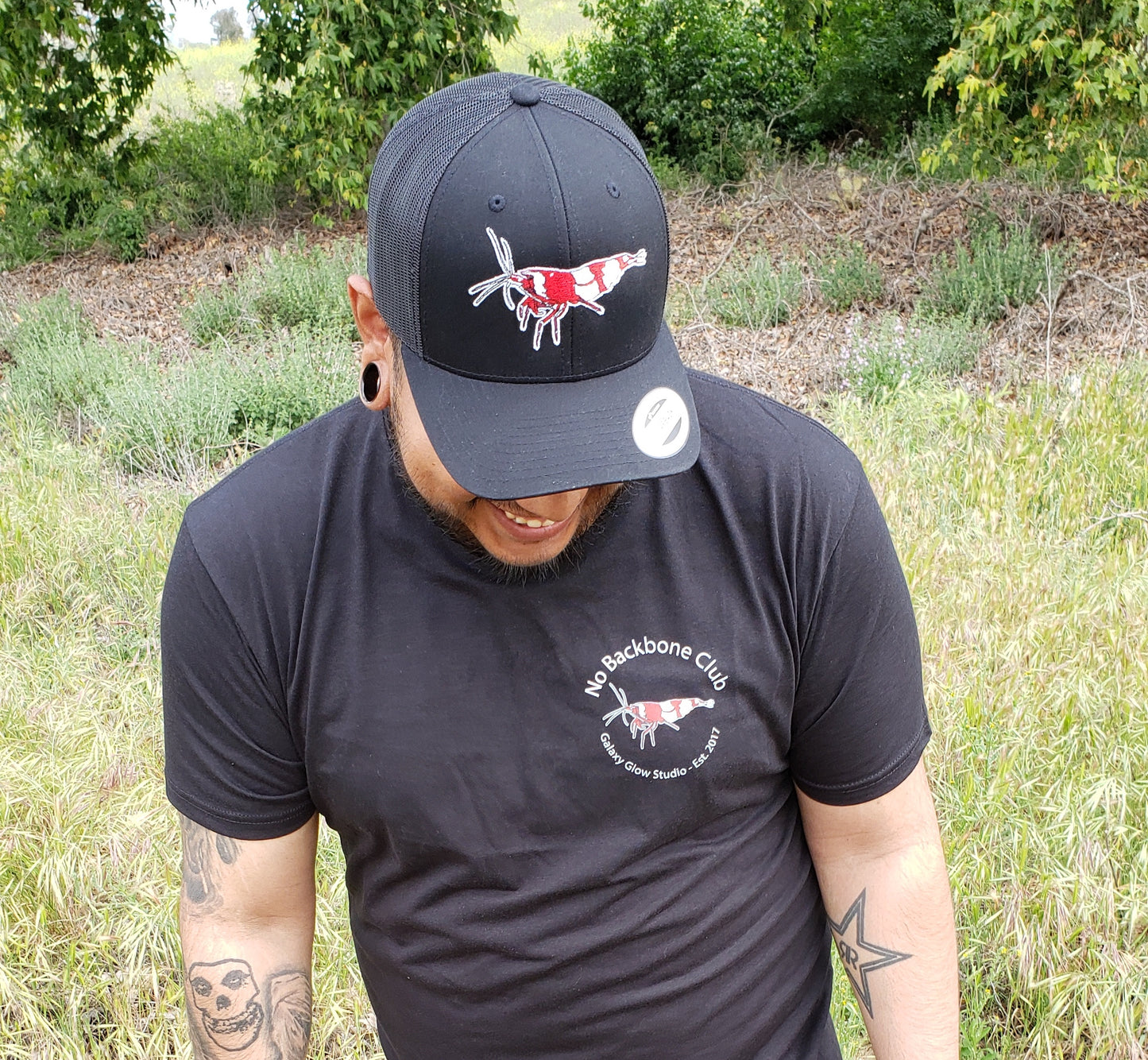 Crystal Red Shrimp Classic Retro Trucker Unisex Snapback Cap! The Official Galaxy Glow Studio Hat!