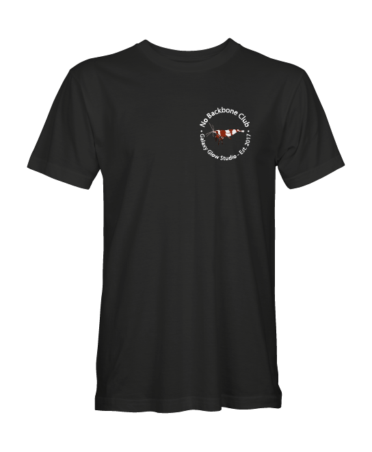 Crystal Red Shrimp "No Backbone Club" T-Shirt; The Official Galaxy Glow Studio Shirt! Unisex Tri-blend