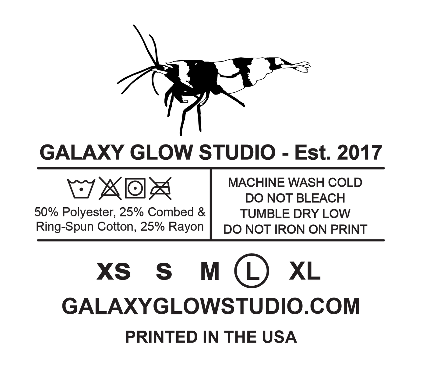 Crystal Red Shrimp "No Backbone Club" T-Shirt; The Official Galaxy Glow Studio Shirt! Unisex Tri-blend