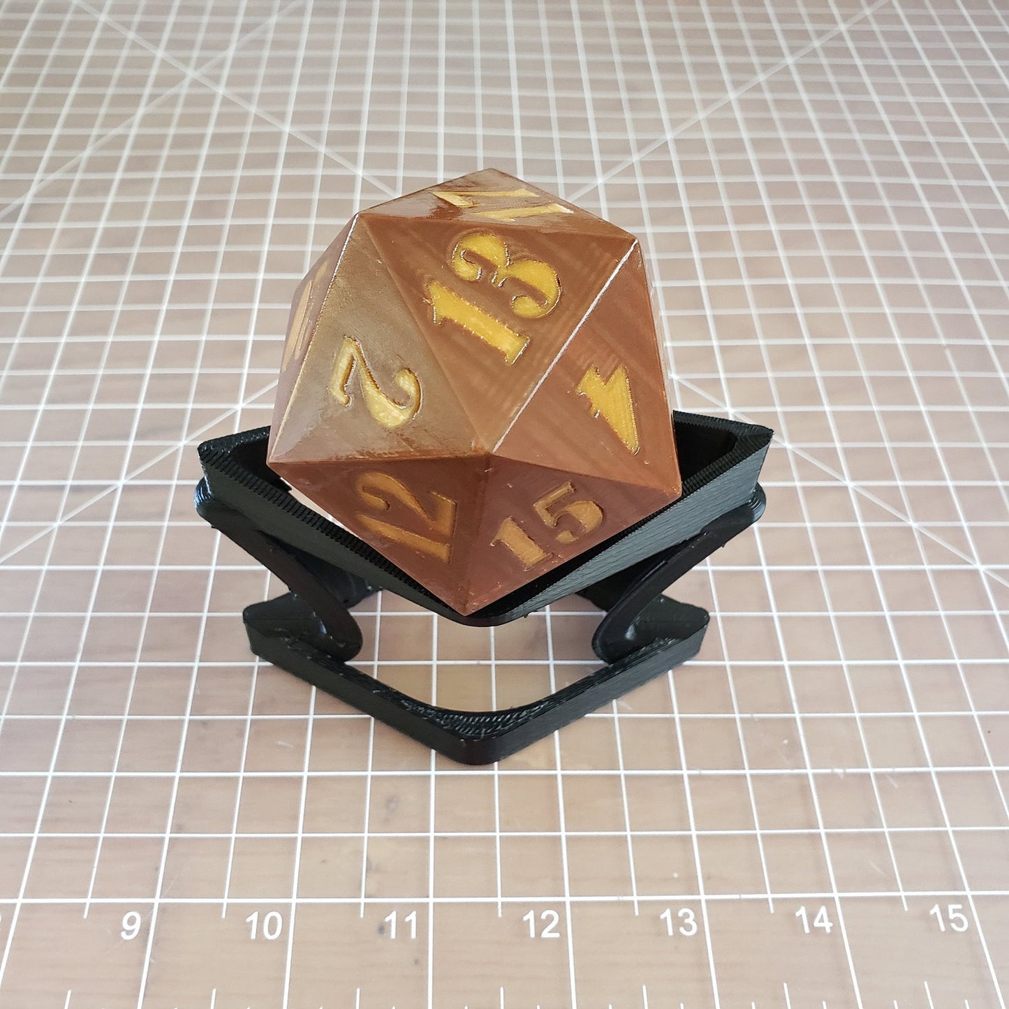 D20 Dice (FREE stand!) - 3D Printed ABS Plastic, Customizable, Dual Extruded