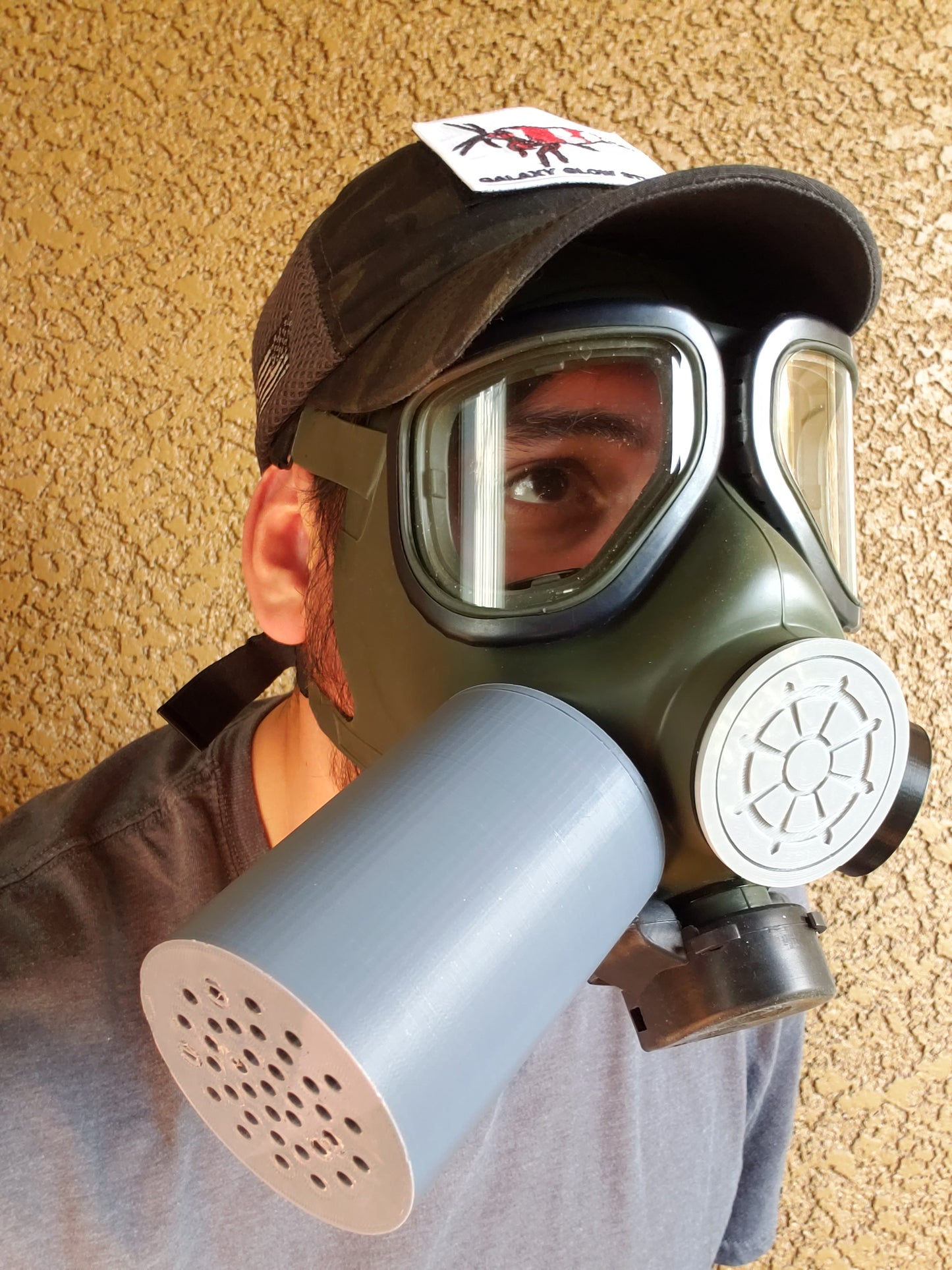Long Canister filter for 40mm NATO gas masks - 3D Printed ABS Plastic (canister only) - 3M 2200 mpr (merv13) filter media - m40/42 gas mask