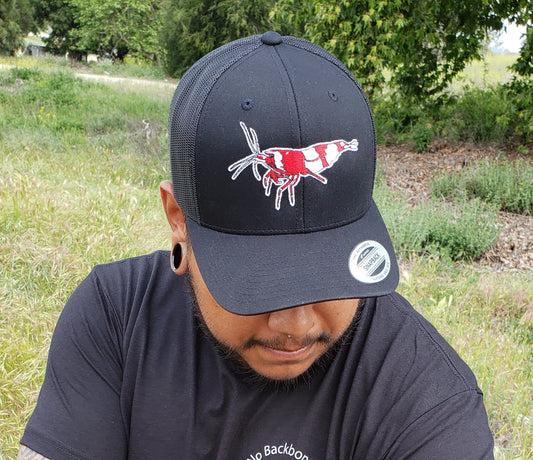 Crystal Red Shrimp Classic Retro Trucker Unisex Snapback Cap! The Official Galaxy Glow Studio Hat!