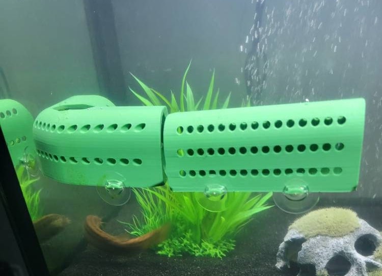 Straight Betta Home, Axolotl Home, Corner Fish Hide - Pet Safe 3D Printed ABS Plastic