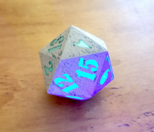 D20 Dice (FREE stand!) - 3D Printed ABS Plastic, Customizable, Dual Extruded