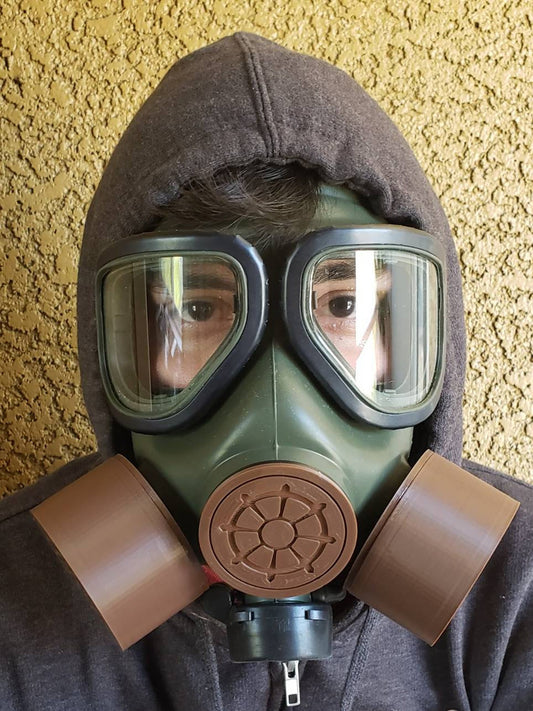 Standard Canister filter for 40mm NATO gas masks - 3D Printed ABS Plastic (canister only) - 3M 2200 mpr (merv13) filter media - m40/42 gas mask